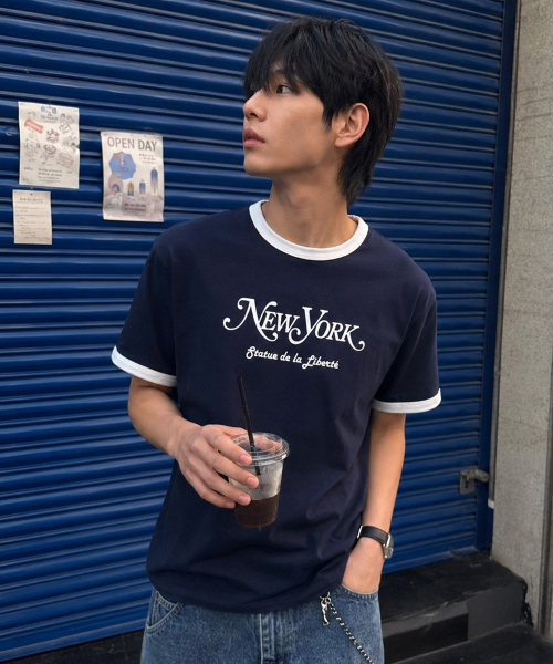 ECORR（エコル）の「[ユニセックス] クラシックシティリンガーTシャツ_ネイビー（Tシャツ/カットソー・レディース・その他・1/2/3/0）」の2枚目の写真