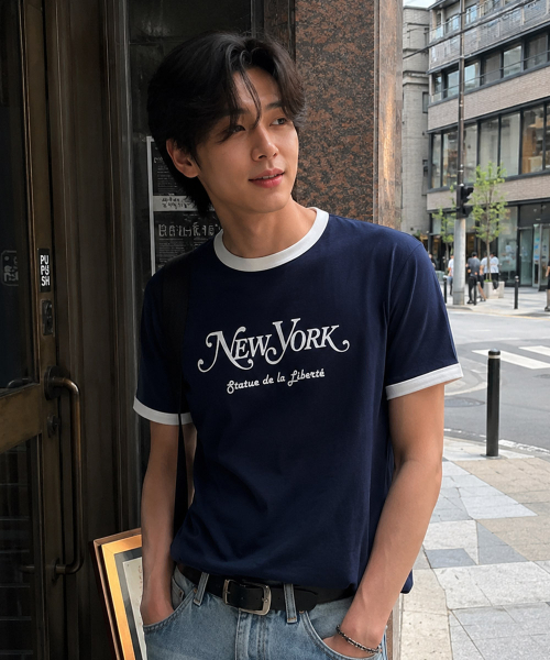 ECORR（エコル）の「[ユニセックス] クラシックシティリンガーTシャツ_ネイビー（Tシャツ/カットソー・レディース・その他・1/2/3/0）」の3枚目の写真