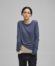 w. Tencel Sheer Rib Tee (Smoky Blue)