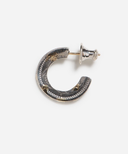 VIVIFY(ビビファイ)の「シルバー925/ピアス/K18gold post 50 Sen Coin Giza Edge Line Pierce(S) w/gold 古銭(ピアス(片耳用)・メンズ・シルバー×ゴールド・FREE)」の4枚目の写真
