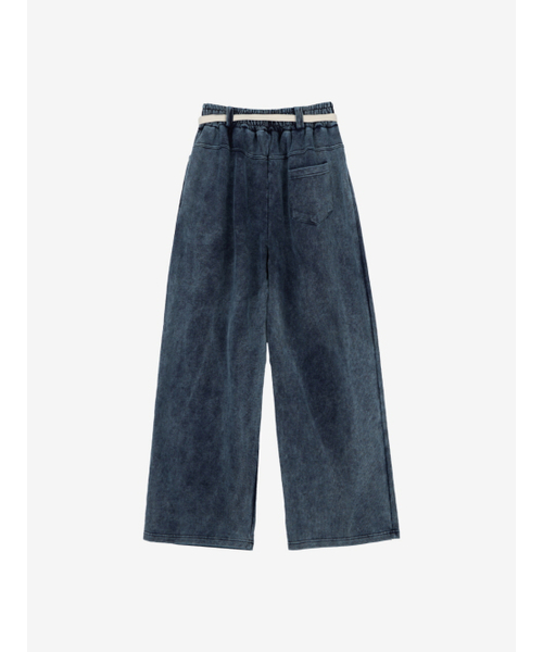 INEXCIS(イネクシス)の「スノーデニムワイドパンツ(ウォッシュドブルー)(スウェットパンツ・メンズ・ブルー系その他・FREE)」の2枚目の写真