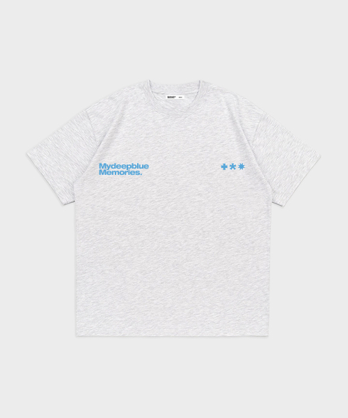 mydeepbluememories(マイディープブルーメモリーズ)の「Mm Symbol Logo T-Shirts (LIGHT GREY / SKY)(Tシャツ/カットソー・レディース・ライトグレー・SMALL/MEDIUM/LARGE)」の16枚目の写真
