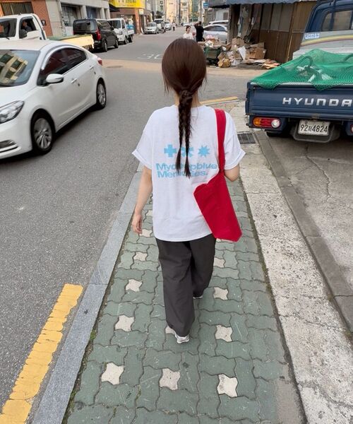 mydeepbluememories(マイディープブルーメモリーズ)の「Mm Symbol Logo T-Shirts (LIGHT GREY / SKY)(Tシャツ/カットソー・レディース・ライトグレー・SMALL/MEDIUM/LARGE)」の18枚目の写真