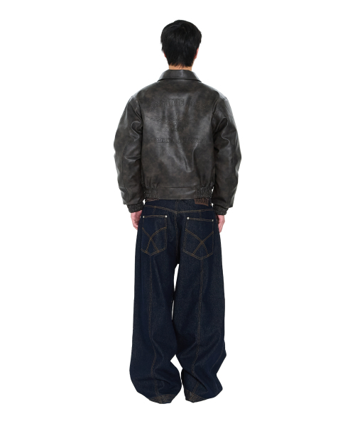 AAKAM(アーカム)の「Embossing Leather Jacket (Dark Brown)(ライダースジャケット・レディース・その他・1/2)」の6枚目の写真