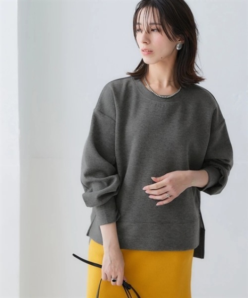 nissen（ニッセン）の「なめらかポンチ素材　サイドスリットプルオーバー（セットアップ可能）＜大きいサイズ有＞（Tシャツ/カットソー・レディース・モカ/パープル/ブラック/グレイッシュベージュ/グレイッシュブルー/チャコールグレー/ダークグリーン/レモンイエロー・M/L/LL/3L/S）」の20枚目の写真