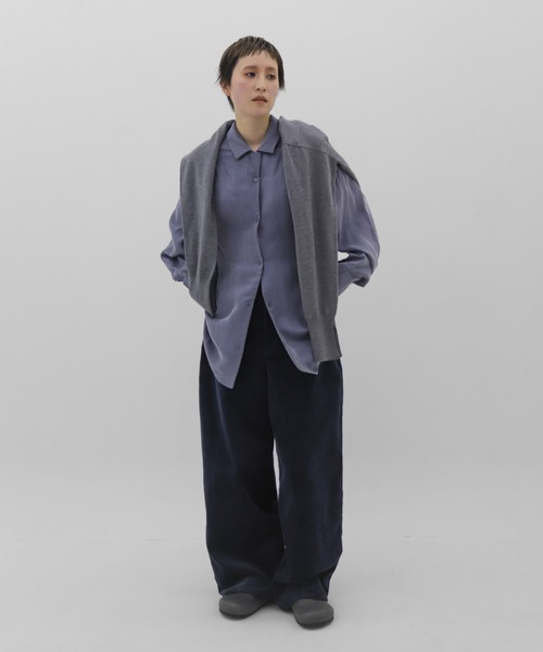 lit(リット)の「Cupra Open Collar Shirt(シャツ/ブラウス・レディース・ワイン/ベージュ/ブルー・FREE)」の21枚目の写真