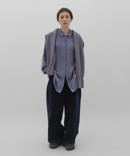 lit(リット)の「Cupra Open Collar Shirt(シャツ/ブラウス・レディース・ワイン/ベージュ/ブルー・FREE)」の19枚目の写真