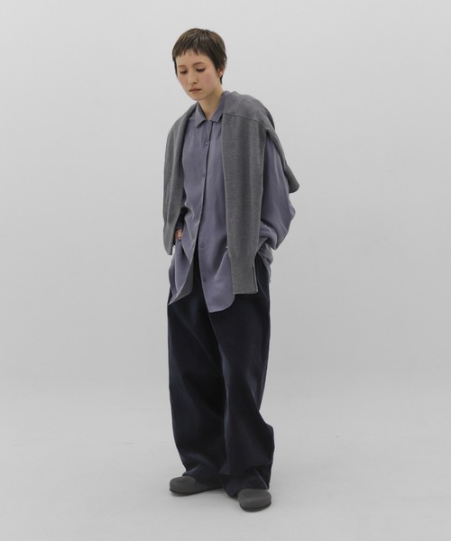 lit(リット)の「Cupra Open Collar Shirt(シャツ/ブラウス・レディース・ワイン/ベージュ/ブルー・FREE)」の22枚目の写真