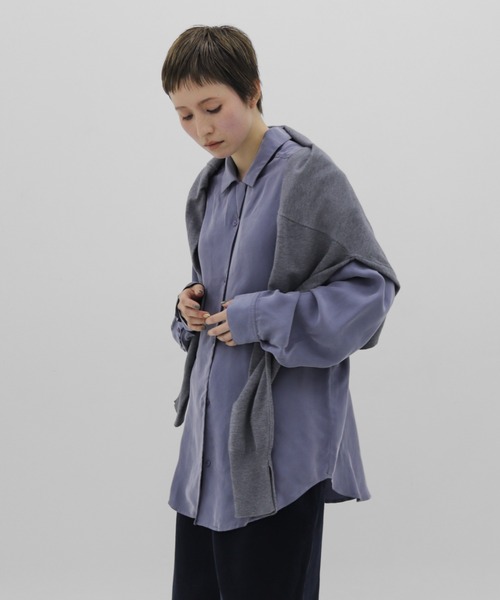 lit(リット)の「Cupra Open Collar Shirt(シャツ/ブラウス・レディース・ワイン/ベージュ/ブルー・FREE)」の15枚目の写真