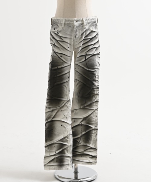 FUGA（フーガ）の「『FUGA/フーガ』立体加工フレアデニムパンツ（デニムパンツ・メンズ・ブラック/ホワイト・L/M/S）」の12枚目の写真