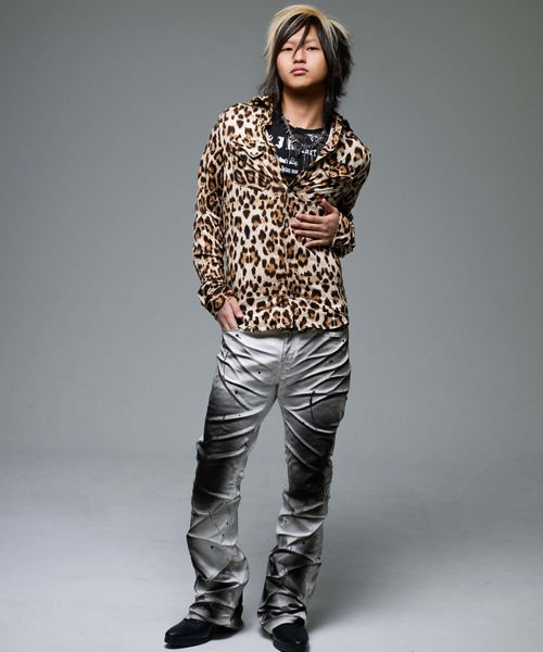 FUGA（フーガ）の「『FUGA/フーガ』立体加工フレアデニムパンツ（デニムパンツ・メンズ・ブラック/ホワイト・L/M/S）」の4枚目の写真