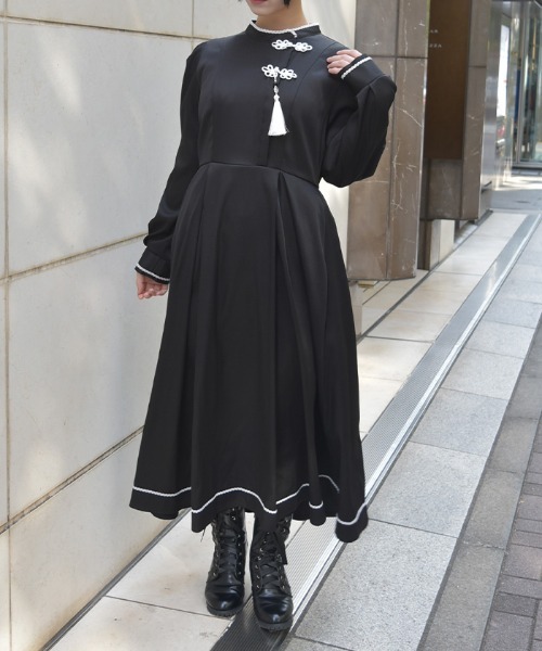 axes femme kawaii 牡丹刺繍チャイナワンピース（クロ） axes femme kawaii（アクシーズファムカワイイ）の「牡丹刺繍チャイナ