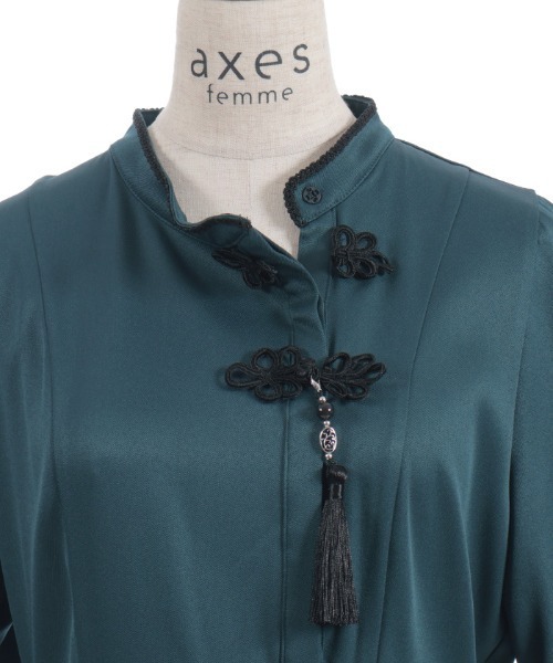 axes femme(アクシーズファム)の「タッセル付チャイナワンピース(ワンピース・レディース・グリーン/ブラック/ワイン・FREE)」の10枚目の写真
