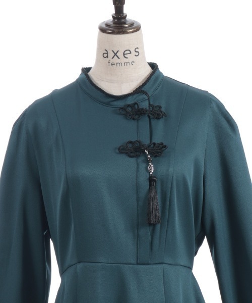 axes femme(アクシーズファム)の「タッセル付チャイナワンピース(ワンピース・レディース・グリーン/ブラック/ワイン・FREE)」の11枚目の写真