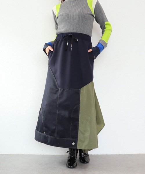 Cepica(セピカ)の「【MARECHAL TERRE / マルシャルテル】ドッキングデザインスカート(スカート・レディース・ネイビー・FREE)」の1枚目の写真