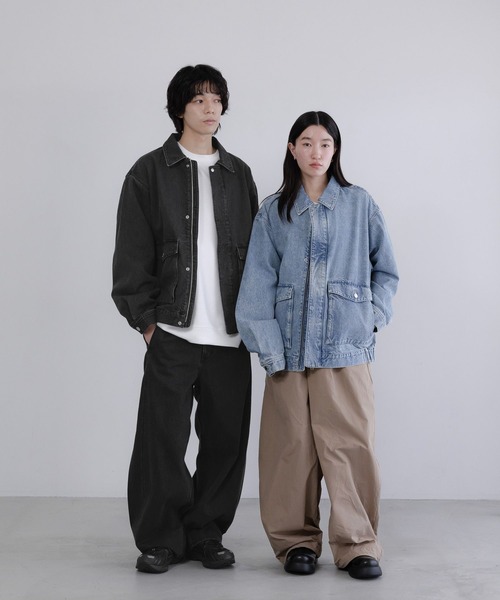 LOWRYS FARM(ローリーズファーム)の「【LFM(U)】デニムブルゾン【UNISEX】 606932(デニムジャケット・メンズ・ブラック/ブルー・MEDIUM/LARGE)」の3枚目の写真