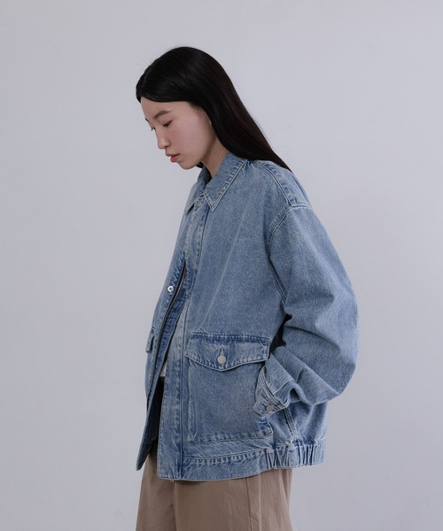 LOWRYS FARM(ローリーズファーム)の「【LFM(U)】デニムブルゾン【UNISEX】 606932(デニムジャケット・メンズ・ブラック/ブルー・MEDIUM/LARGE)」の10枚目の写真