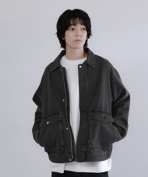 LOWRYS FARM(ローリーズファーム)の「【LFM(U)】デニムブルゾン【UNISEX】 606932(デニムジャケット・メンズ・ブラック/ブルー・MEDIUM/LARGE)」の12枚目の写真