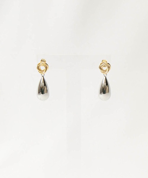 Gready Brilliant（グレディブリリアン）の「ドロップコンビピアス（ピアス（両耳用）・レディース・シルバー×ゴールド・FREE）」の5枚目の写真