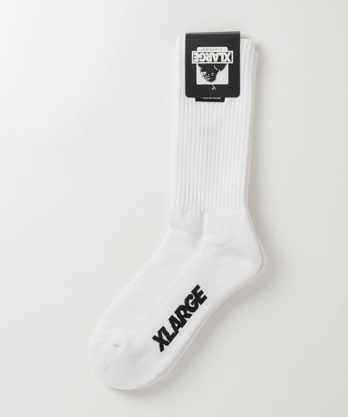 XLARGE（エクストララージ）の「SQUARE LOGO SOCKS（ソックス/靴下・メンズ・ベージュ/ブラック/グレー/ホワイト・ONE SIZE）」の8枚目の写真
