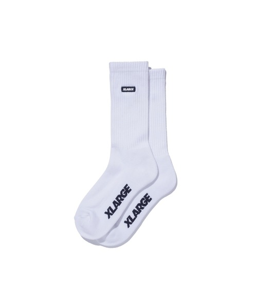 XLARGE(エクストララージ)の「SQUARE LOGO SOCKS(ソックス/靴下・メンズ・ホワイト/ブラック/グレー/ベージュ・ONE SIZE)」の2枚目の写真