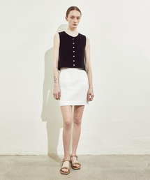 BOUCLE MINI SKIRT_WHITE