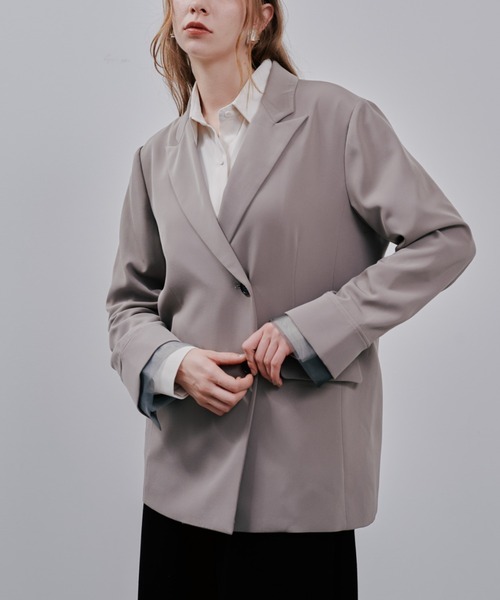 Julep(ジュレップ)の「Tailored Jacket(テーラードジャケット・レディース・グレイッシュベージュ/ライトグレー/ブラック・FREE)」の3枚目の写真