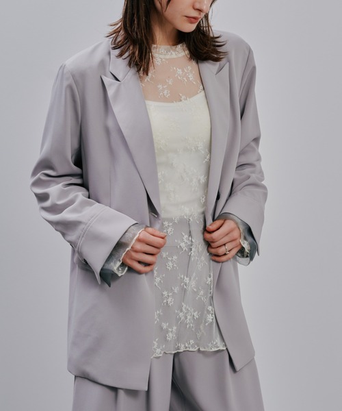 Julep(ジュレップ)の「Tailored Jacket(テーラードジャケット・レディース・グレイッシュベージュ/ライトグレー/ブラック・FREE)」の1枚目の写真