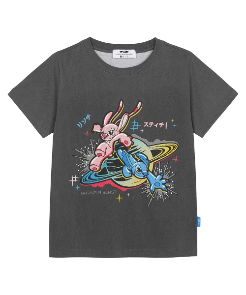 FDR(エフディーアール)の「Stitch_Planet オーバーフィット 半袖 ヴィンテージ チャコール(Tシャツ/カットソー・レディース・その他・ONE SIZE)」の4枚目の写真