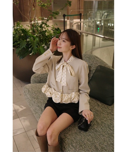 LILYBROWN リリーブラウン 3wayバブルヘムボウタイジャケット Lily Brown （リリーブラウン)3WAYバブルヘムボウタイジャケット 26春