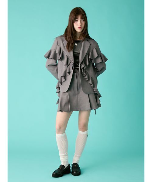 FURFUR(ファーファー)の「ベルト付きタックミニスカート(スカート・レディース・グレー/ブラック/ベージュ・F)」の17枚目の写真