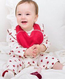 apres les cours | ハート柄フリルカバーオール(ロンパース)