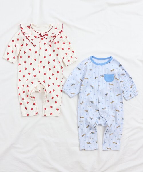 apres les cours（アプレレクール）の「ハート柄フリルカバーオール（ロンパース・キッズ・アイボリー・80/70/60）」の10枚目の写真