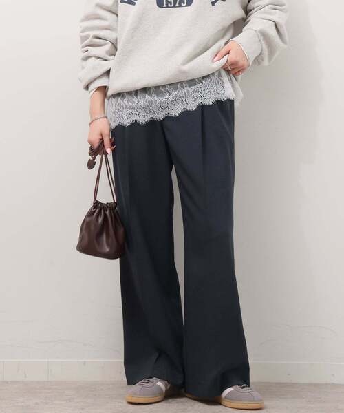 JOURNAL STANDARD relume（ジャーナルスタンダード　レリューム）の「《WEB限定追加》マットウースフレアタックパンツ（スラックス・レディース・ブラック/チャコールグレー/ネイビー/グレー・36/38）」の4枚目の写真