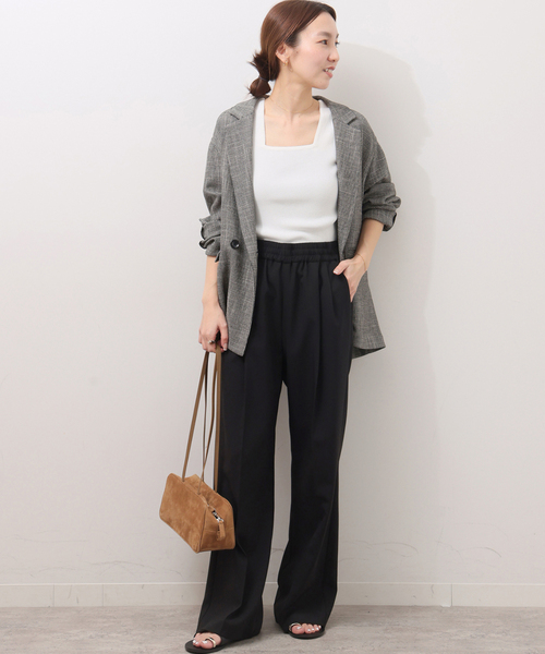 JOURNAL STANDARD relume(ジャーナルスタンダード レリューム)の「《WEB限定追加》マットウースフレアタックパンツ(スラックス・レディース・ブラック/チャコールグレー/ネイビー/グレー・36/38)」の5枚目の写真