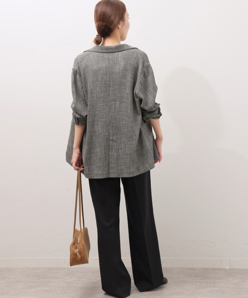JOURNAL STANDARD relume(ジャーナルスタンダード レリューム)の「《WEB限定追加》マットウースフレアタックパンツ(スラックス・レディース・ブラック/チャコールグレー/ネイビー/グレー・36/38)」の8枚目の写真