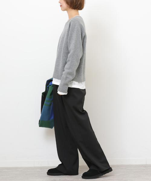 JOURNAL STANDARD relume(ジャーナルスタンダード レリューム)の「《WEB限定追加》マットウースフレアタックパンツ(スラックス・レディース・ブラック/チャコールグレー/ネイビー/グレー・36/38)」の14枚目の写真