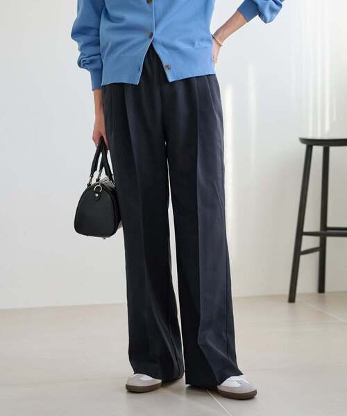 JOURNAL STANDARD relume（ジャーナルスタンダード　レリューム）の「《WEB限定追加》マットウースフレアタックパンツ（スラックス・レディース・ブラック/チャコールグレー/ネイビー/グレー・36/38）」の10枚目の写真