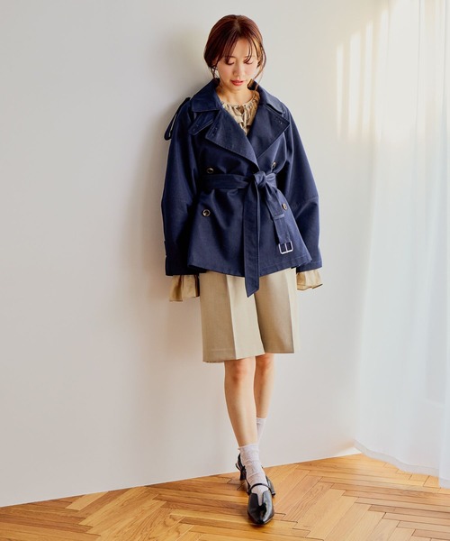 mysty woman（ミスティウーマン）の「センタープレスハーフパンツ　643316（その他パンツ・レディース・ブラック/ライトベージュ・FREE）」の9枚目の写真