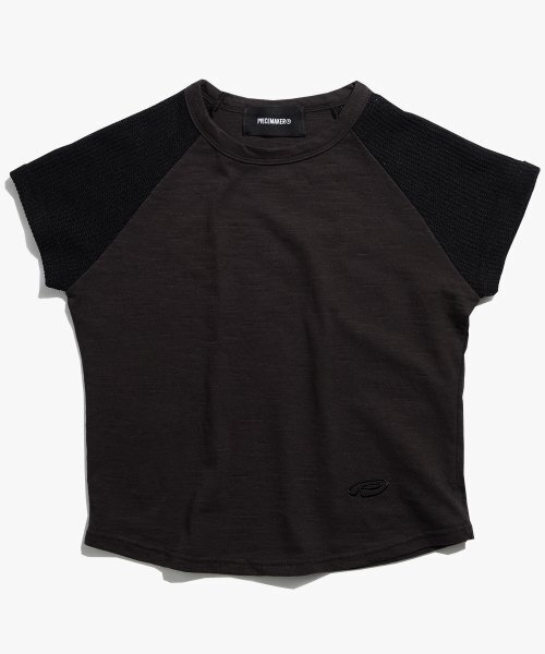 PIECEMAKER(ピースメーカー)の「EX KNIT CAP SLEEVE CROP TEE (BROWN)(Tシャツ/カットソー・レディース・その他・FREE)」の2枚目の写真