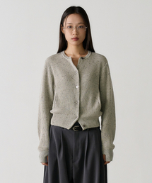 NOUN（ノウン）の「nep yarn crewneck cardigan (melange grey)（カーディガン/ボレロ）」