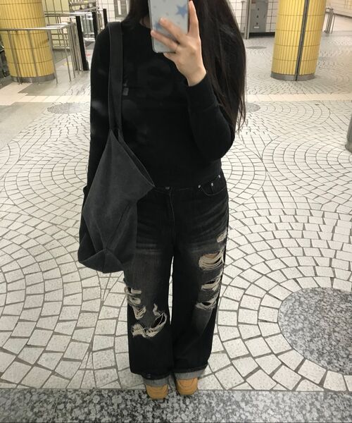 ROCKCAKE（ロックケーキ）の「Faye Damage Jeans - Black（デニムパンツ・レディース・その他・S/M/XS）」の10枚目の写真