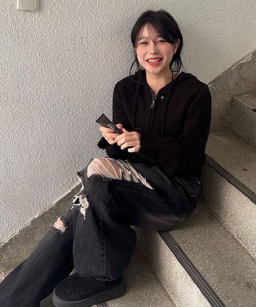ROCKCAKE（ロックケーキ）の「Faye Damage Jeans - Black（デニムパンツ・レディース・その他・S/M/XS）」の16枚目の写真
