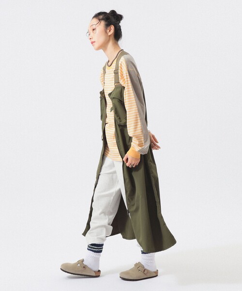 BEAMS BOY（ビームスボーイ）の「ナイロン フィッシング ベスト アレンジ ワンピース（ワンピース・レディース・オリーブ/ブラック・2/1）」の12枚目の写真