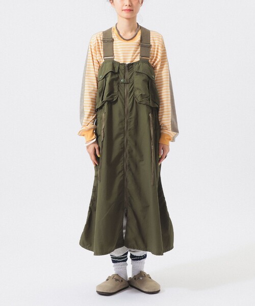 BEAMS BOY（ビームスボーイ）の「ナイロン フィッシング ベスト アレンジ ワンピース（ワンピース・レディース・オリーブ/ブラック・2/1）」の15枚目の写真