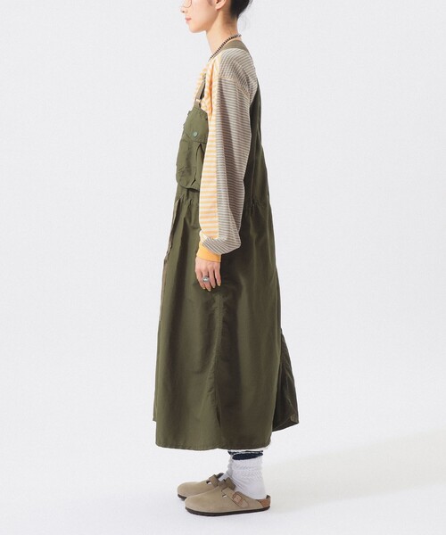 BEAMS BOY（ビームスボーイ）の「ナイロン フィッシング ベスト アレンジ ワンピース（ワンピース・レディース・オリーブ/ブラック・2/1）」の16枚目の写真