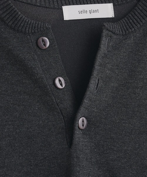 ニット+セーター 90s a.p.c. henry neck black knit cutsew SLY | HENRY NECK CUT トップス (Tシャツ・カットソー(長袖) ) |SHEL