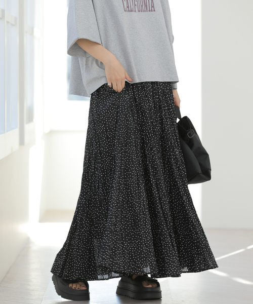 JOURNAL STANDARD relume(ジャーナルスタンダード レリューム)の「コットンボイルクリンクルマーメイドスカート(ドット柄)(スカート・レディース・ブラック・FREE)」の10枚目の写真