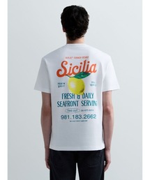 ヘビーコットンジャージーSICILYプリントTシャツ