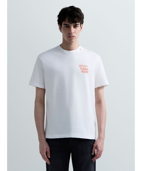 REPLAY(リプレイ)の「ヘビーコットンジャージーSICILYプリントTシャツ(Tシャツ/カットソー・メンズ・ホワイト/エメラルド・SMALL/LARGE/MEDIUM/X-LARGE)」の4枚目の写真
